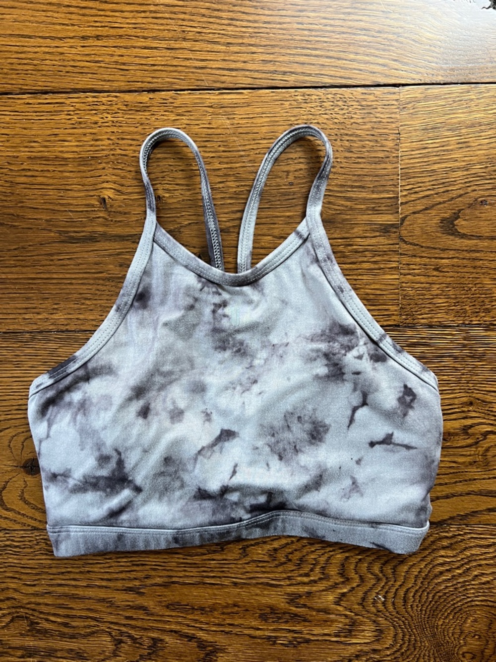 NOBULL High Neck Tie-Dye Sports Bra in Grey